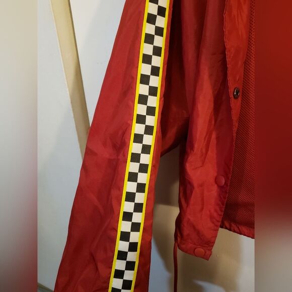 Forever 21 Plus 3X Red Cropped Windbreaker Jacket Racing Stripe Moto Y2K Street - Picture 7 of 8